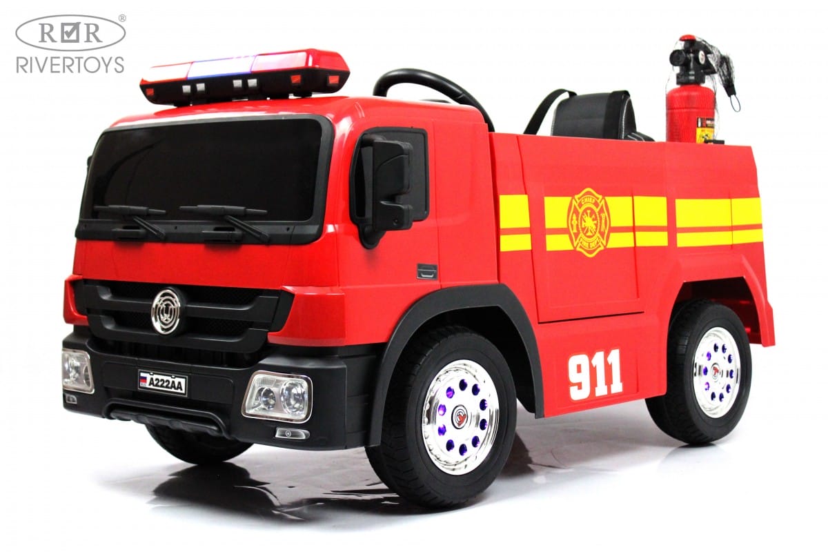 картинка Детский электромобиль A222AA (пожарная) красный 