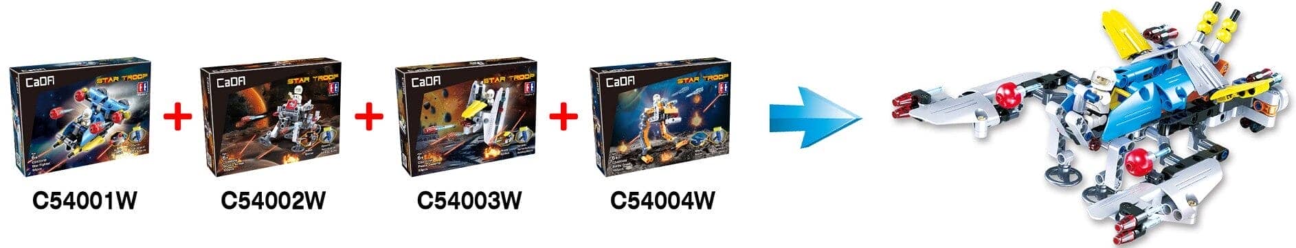 картинка Конструктор Double E Cada Technics, космический корабль, 83 детали - C54003W 
