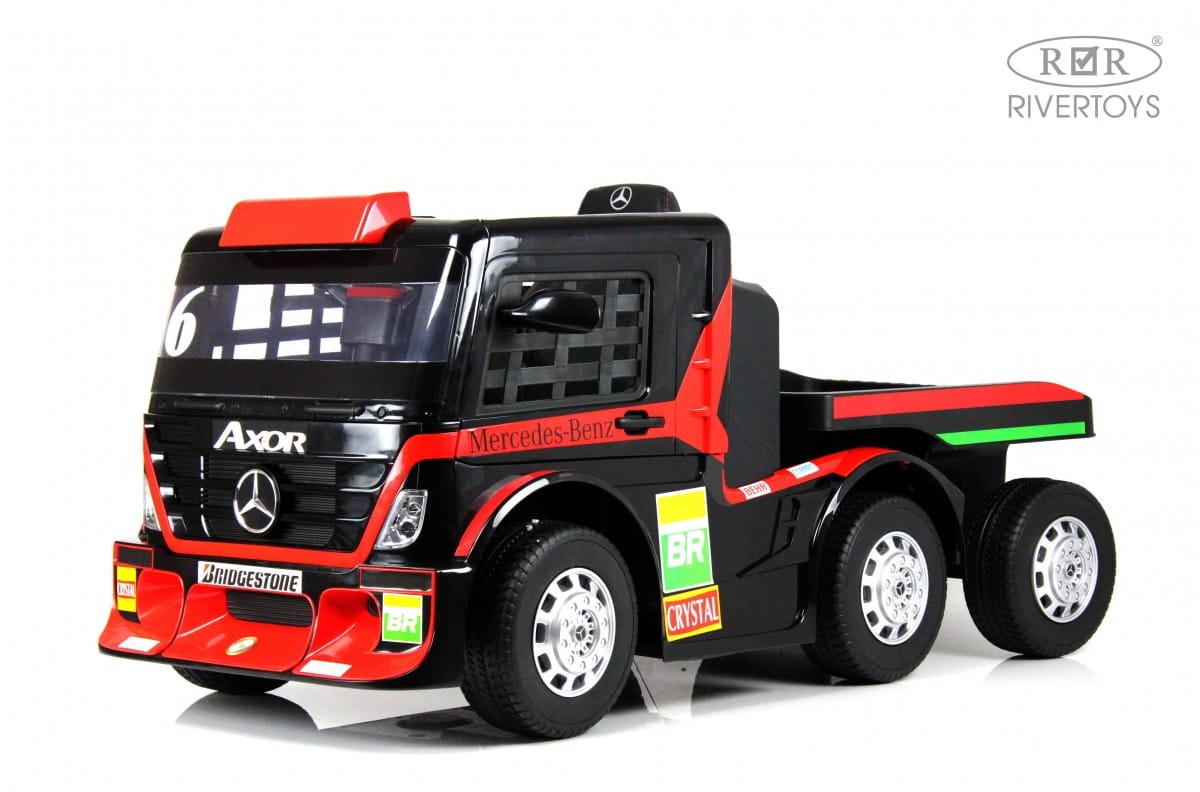 картинка Детский электромобиль Mercedes-Benz Axor с прицепом (H777HH) красный 