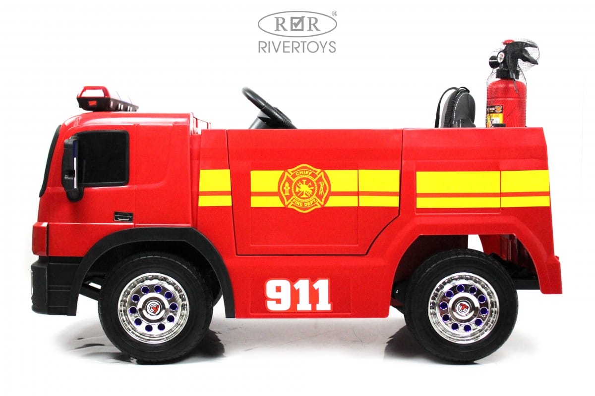 картинка Детский электромобиль A222AA (пожарная) красный 