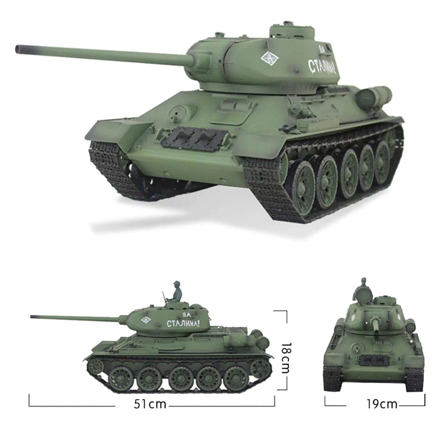 картинка Радиоуправляемый танк Heng Long T-34 S version V7.0 масштаб 1:16 2.4G - 3909-1-Upg-V7 