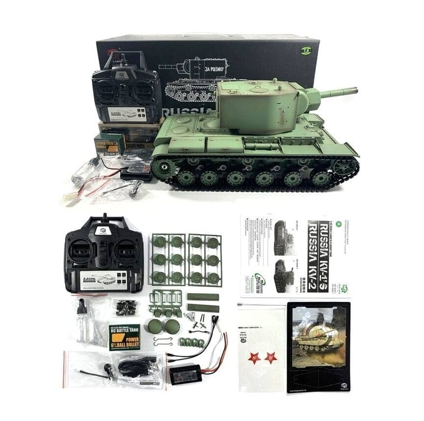 картинка Радиоуправляемый танк Heng Long Long KV-2 (Россия) Pro V7.0 масштаб 1:16 - 3949-1Pro V7.0 